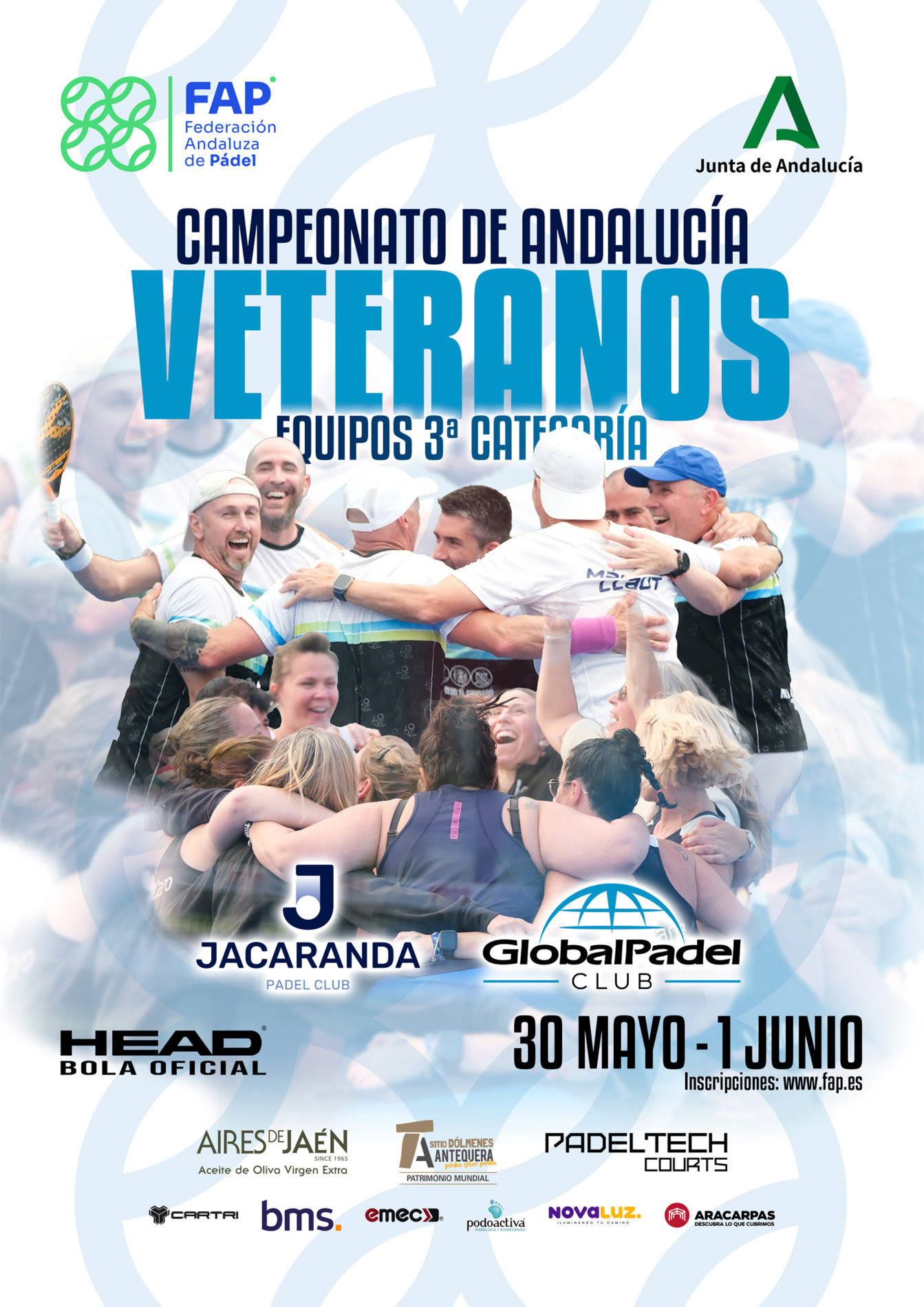 La competición con 18 formaciones y más de 300 deportistas se reparte entre los clubes Global Pádel y Jacaranda